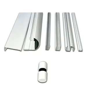 Conjunto de perfis de alumínio branco e prateado para box de banheiro, em diferentes formatos